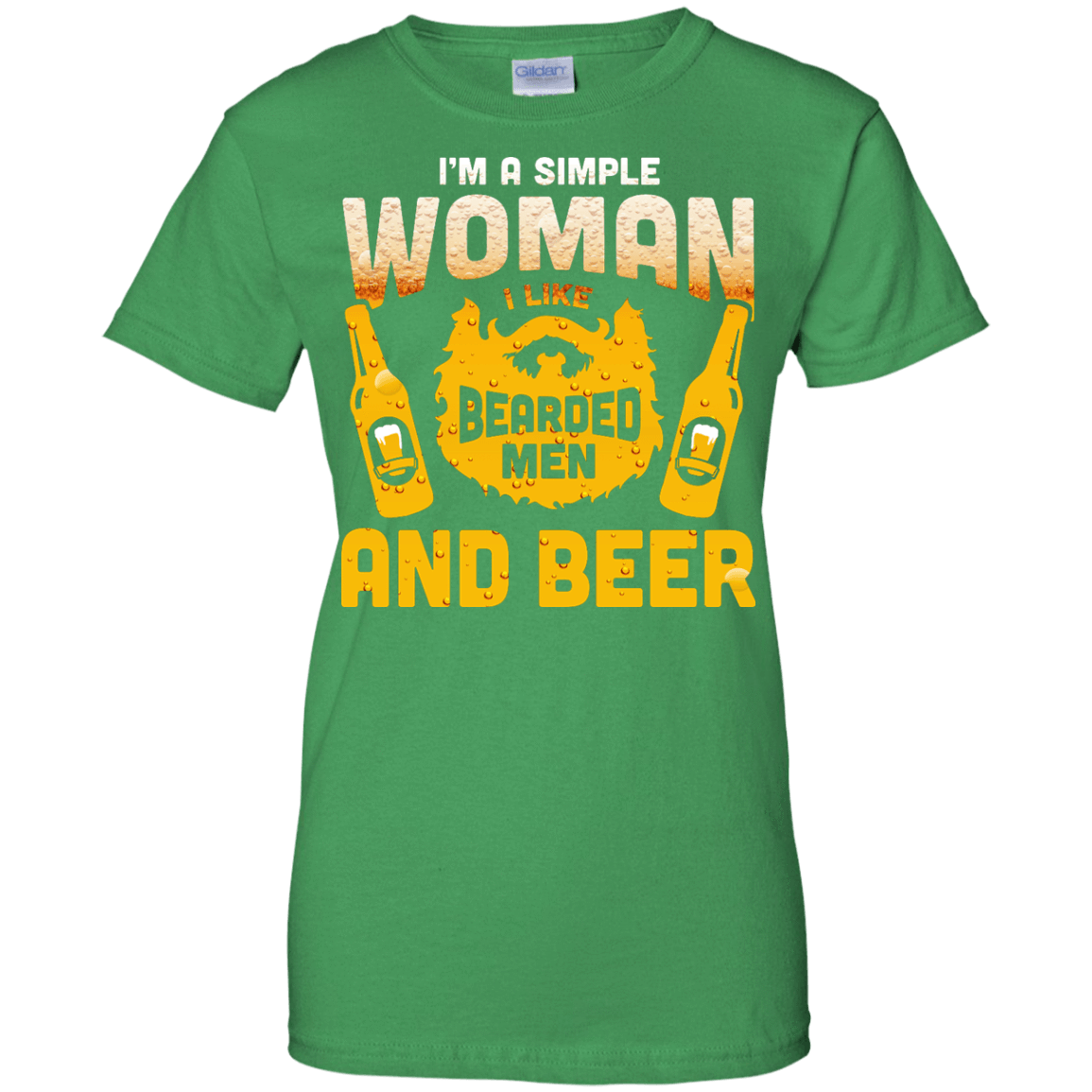 I'm A Simple Woman I Like Bearded Men And Beer T-Shirt & Hoodie | Teecentury.com