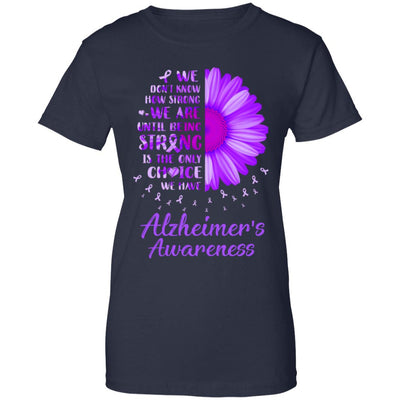 Being Strong Daisy Flower Purple Alzheimer's Awareness T-Shirt & Hoodie | Teecentury.com