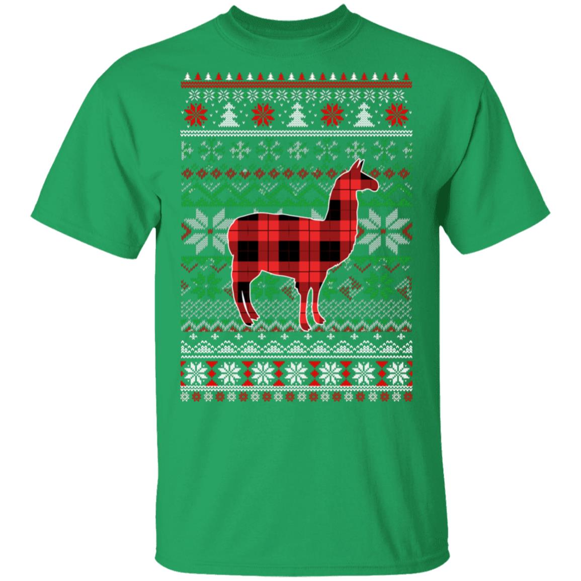 Llama Red Plaid Ugly Christmas Sweater Funny Gifts T-Shirt & Sweatshirt | Teecentury.com