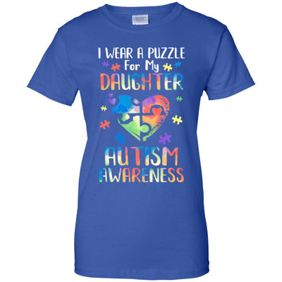 I Wear A Puzzle For My Daughter Autism Awareness T-Shirt & Hoodie | Teecentury.com