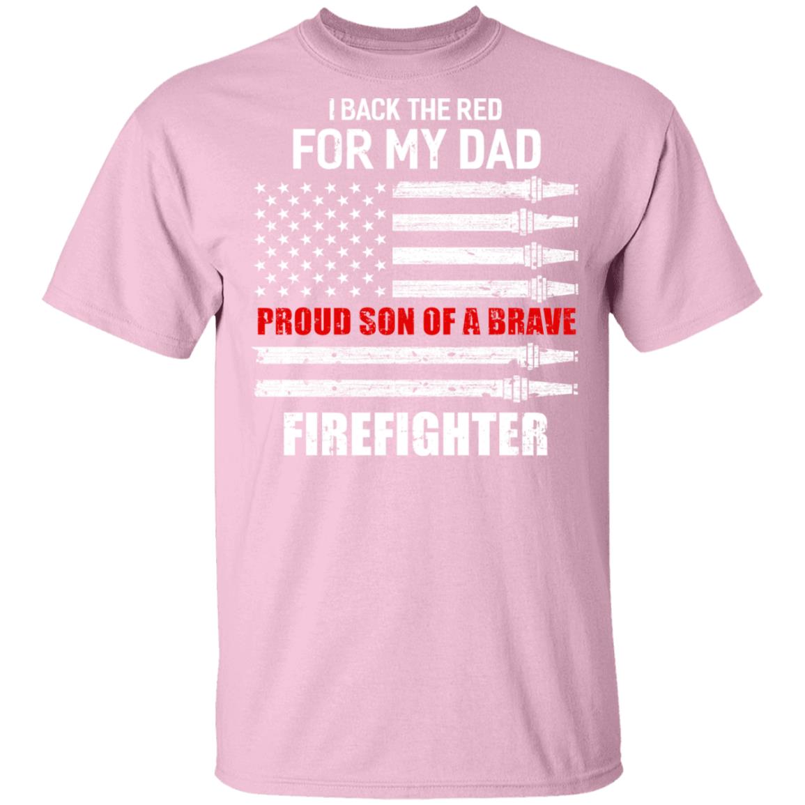 I Back The Red For My Dad Proud Son Firefighter Youth Youth Shirt | Teecentury.com