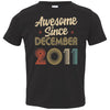 Awesome Since December 2011 Vintage 11th Birthday Gifts Youth Youth Shirt | Teecentury.com