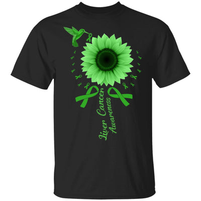 Hummingbird Sunflower Green Liver Cancer Awareness T-Shirt & Hoodie | Teecentury.com