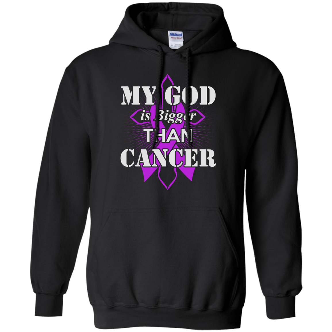 My God Is Bigger Than Cancer Violet Awareness Ribbon T-Shirt & Hoodie | Teecentury.com
