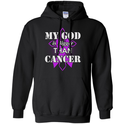 My God Is Bigger Than Cancer Violet Awareness Ribbon T-Shirt & Hoodie | Teecentury.com