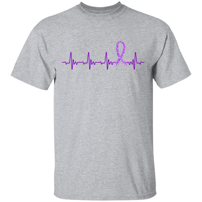 Alzheimer's Lupus Awareness Purple Ribbon Heartbeat T-Shirt & Hoodie | Teecentury.com