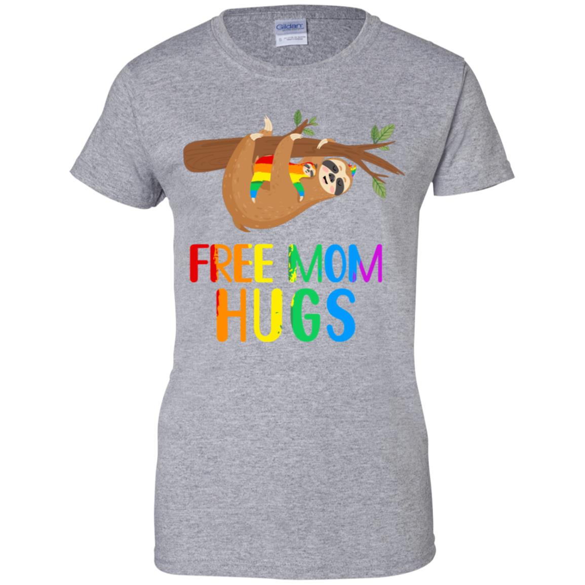 Free Mom Hugs Sloth Rainbow Heart LGBT Pride Month T-Shirt & Hoodie | Teecentury.com