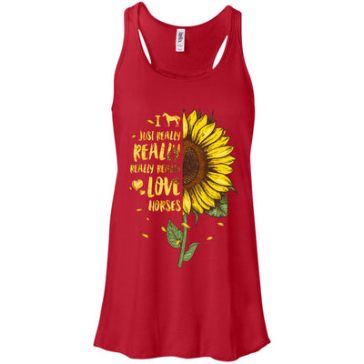 I Just Really Really Love Horses Sunflower T-Shirt & Tank Top | Teecentury.com