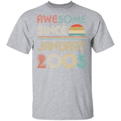 Awesome Since January 2005 Vintage 17th Birthday Gifts T-Shirt & Hoodie | Teecentury.com