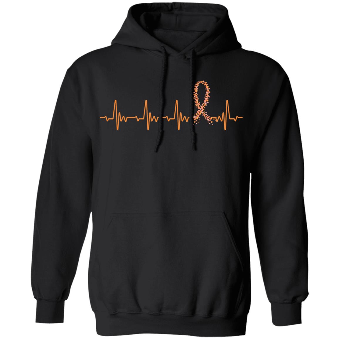 MS Leukemia Awareness Orange Ribbon Heartbeat T-Shirt & Hoodie | Teecentury.com