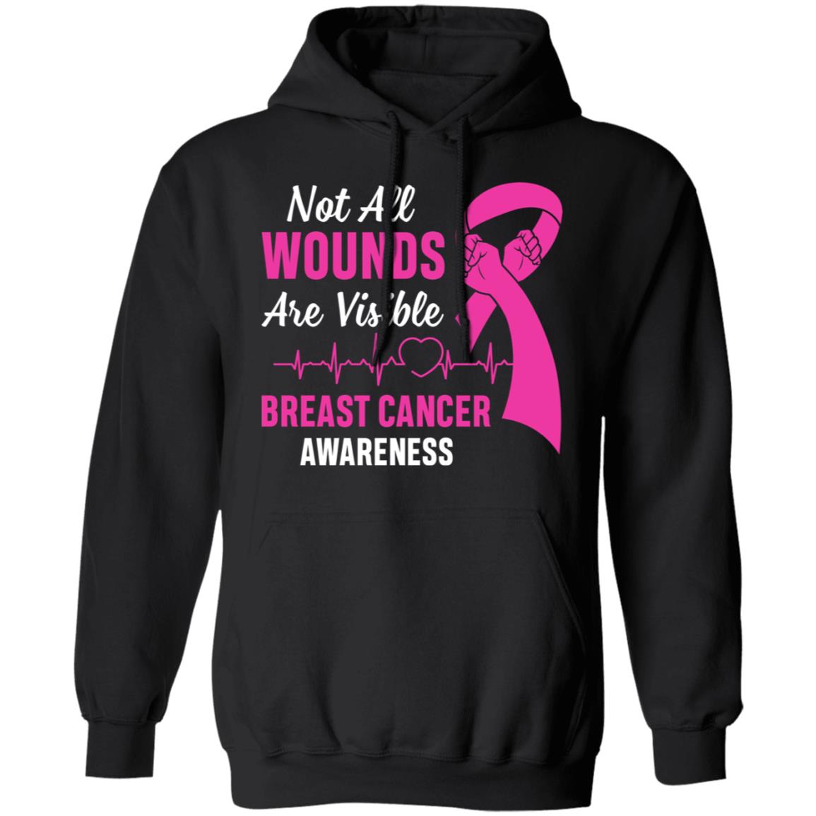 Breast Cancer Awareness Pink Not All Wounds Are Visible T-Shirt & Hoodie | Teecentury.com
