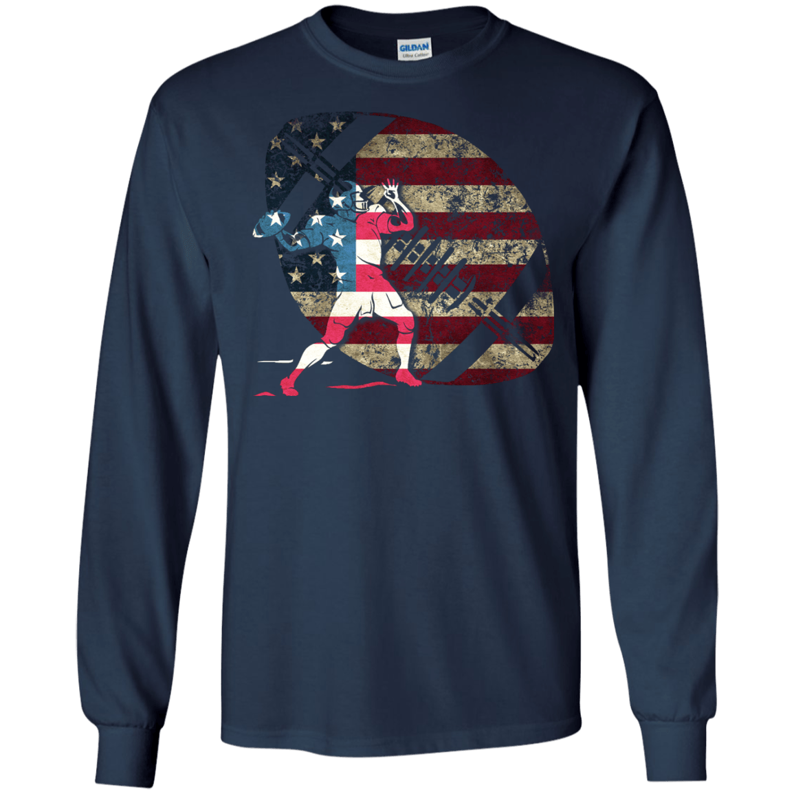 Quarterback Football America Flag T-Shirt & Hoodie | Teecentury.com