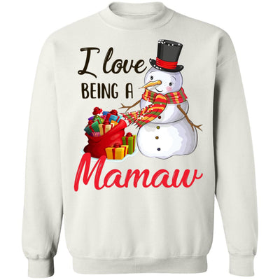 I Love Being A Mamaw Snowman Gift For Christmas Day T-Shirt & Sweatshirt | Teecentury.com