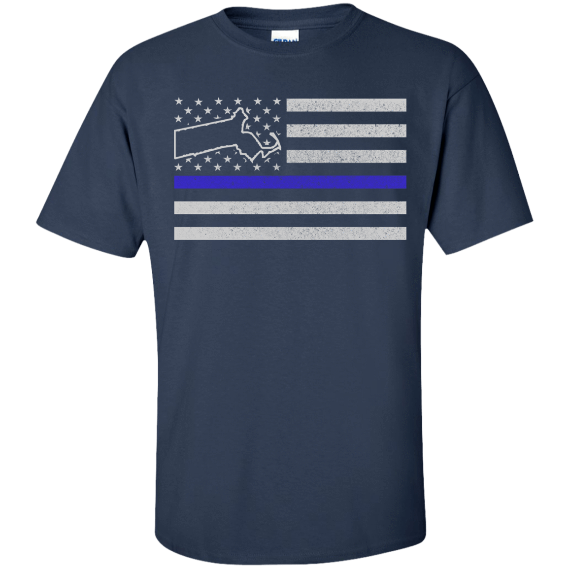 Massachusetts Thin Blue Line Police State T-Shirt & Hoodie | Teecentury.com