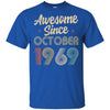 Awesome Since October 1969 Vintage 53th Birthday Gifts T-Shirt & Hoodie | Teecentury.com