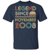 Legend Since November 2008 Vintage 14th Birthday Gifts Youth Youth Shirt | Teecentury.com