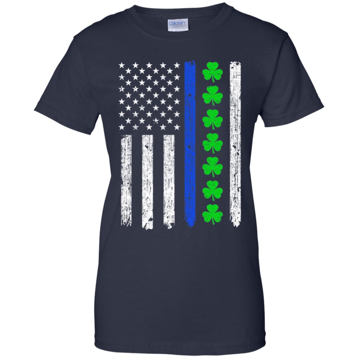Thin Blue Line Shamrock Irish St Patricks Day Police T-Shirt & Hoodie | Teecentury.com