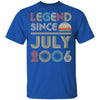 Legend Since July 2006 Vintage 16th Birthday Gifts T-Shirt & Hoodie | Teecentury.com