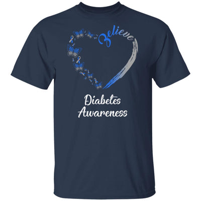 Butterfly Believe Diabetes Awareness Ribbon Gifts T-Shirt & Hoodie | Teecentury.com