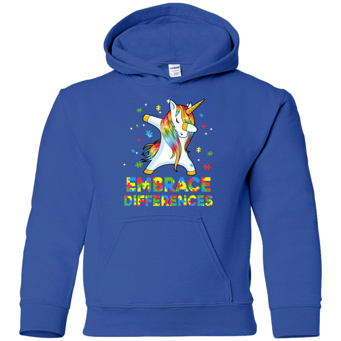 Dabbing Unicorn Autism Awareness Embrace Differences Youth Youth Shirt | Teecentury.com