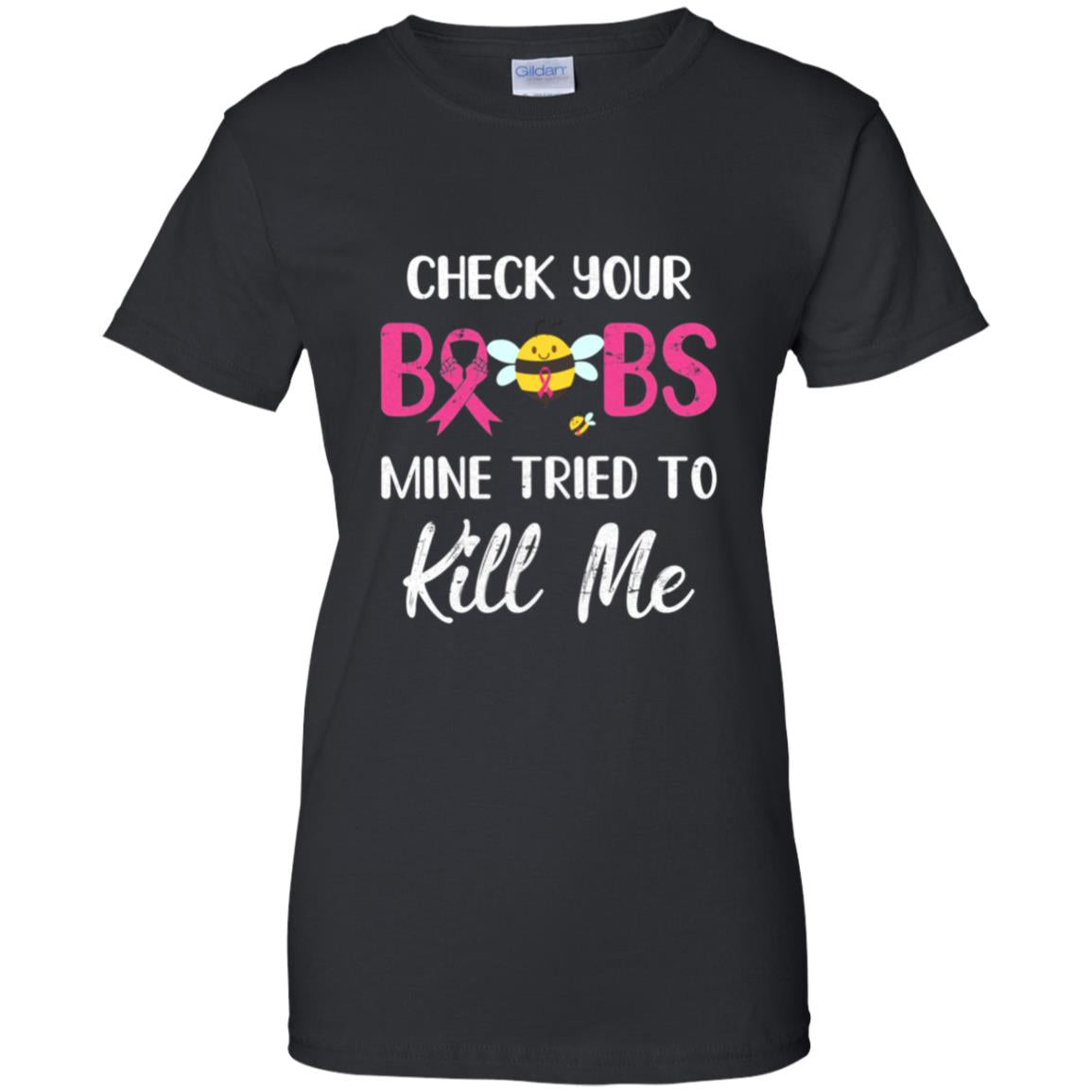 Check Your Boobs Mine Tried To Kill Me Breast Cancer T-Shirt & Hoodie | Teecentury.com