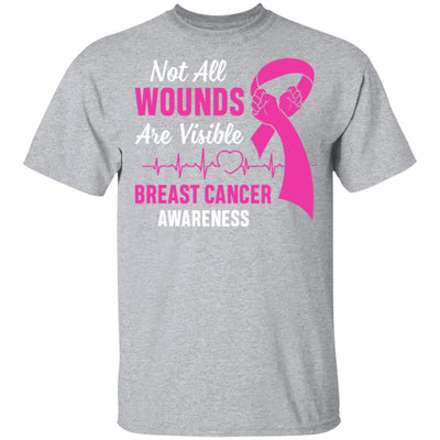 Breast Cancer Awareness Pink Not All Wounds Are Visible T-Shirt & Hoodie | Teecentury.com