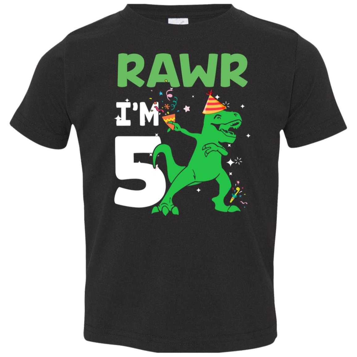 Rawr I'm 5 Birthday Gifts 2017 Dinosaur For Boys Youth Youth Shirt | Teecentury.com