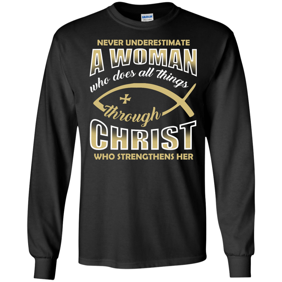 Who Does All Things Through Christ Who Strengthens Her T-Shirt & Hoodie | Teecentury.com