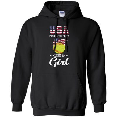 Usa Proud To Play Like A Girl Softball T-Shirt & Tank Top | Teecentury.com
