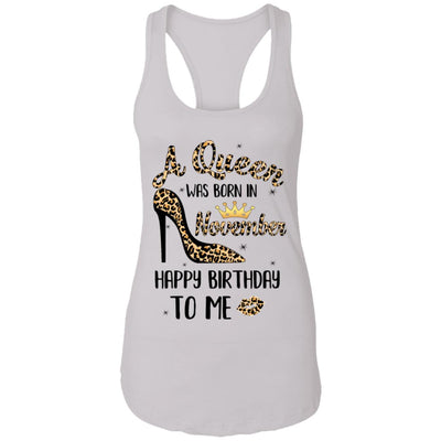 Born In November Girl Leopard High Heels Birthday Women Gift T-Shirt & Tank Top | Teecentury.com