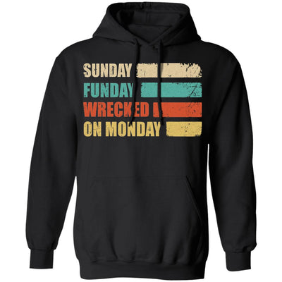 Vintage Sunday Funday Wrecked On Monday Funny Drink Beer T-Shirt & Hoodie | Teecentury.com