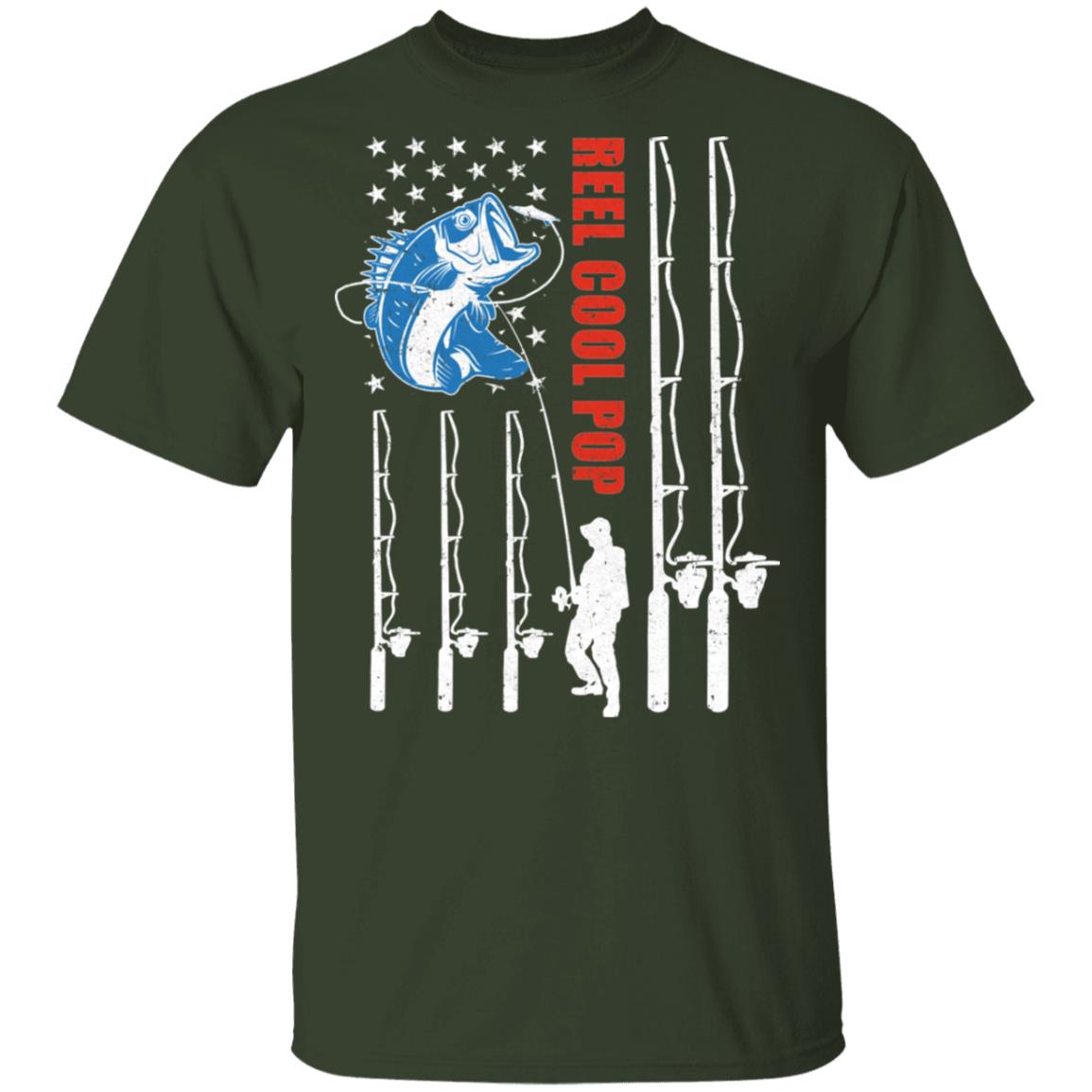 Reel Cool Pop American Flag Fish Fishing Fathers Day T-Shirt & Hoodie | Teecentury.com