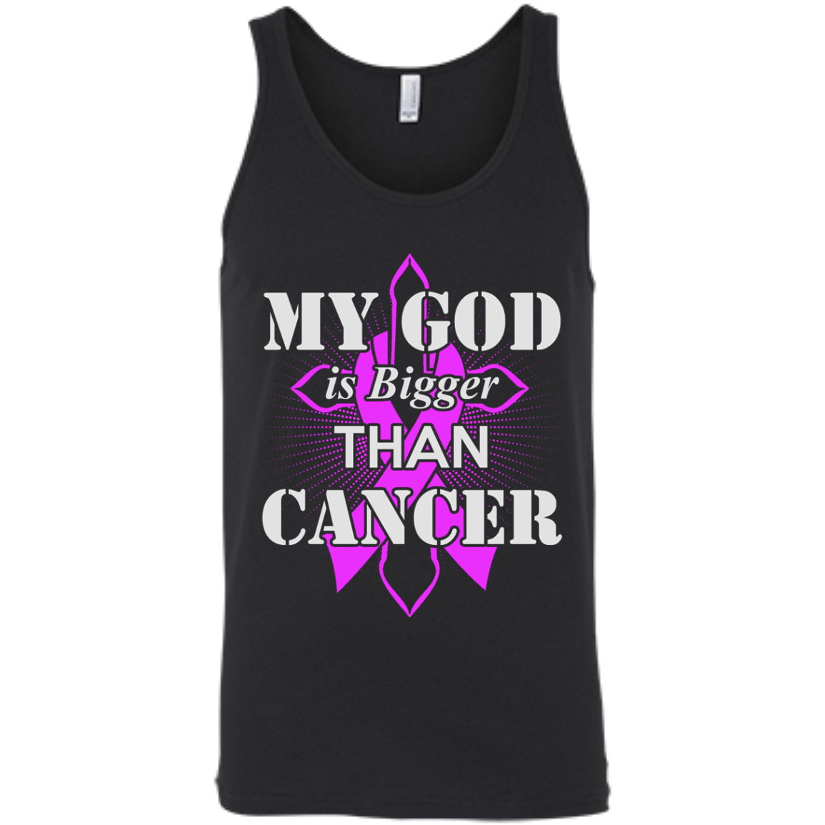 My God Is Bigger Than Cancer Purple Awareness Ribbon T-Shirt & Hoodie | Teecentury.com