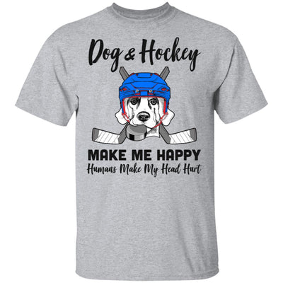 Dogs And Hockey Make Me Happy Humans Make My Head Hurt T-Shirt & Hoodie | Teecentury.com