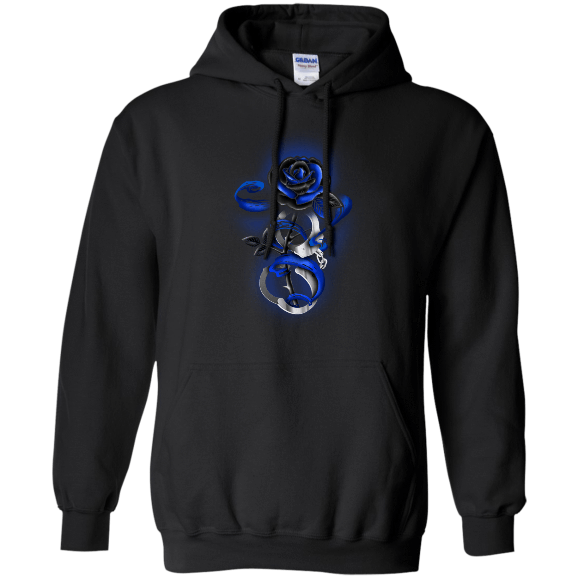 Rose tattoo Police Thin Blue Line T-Shirt & Hoodie | Teecentury.com