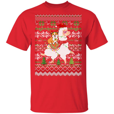 Funny Corgi Riding Llama Ugly Christmas Sweater Gifts T-Shirt & Sweatshirt | Teecentury.com