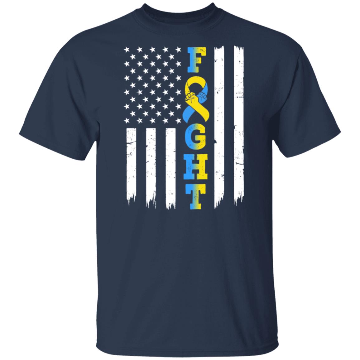 Down Syndrome Awareness American Flag Distressed T-Shirt & Hoodie | Teecentury.com