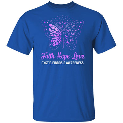 Faith Hope Love Purple Butterfly Cystic Fibrosis Awareness T-Shirt & Hoodie | Teecentury.com