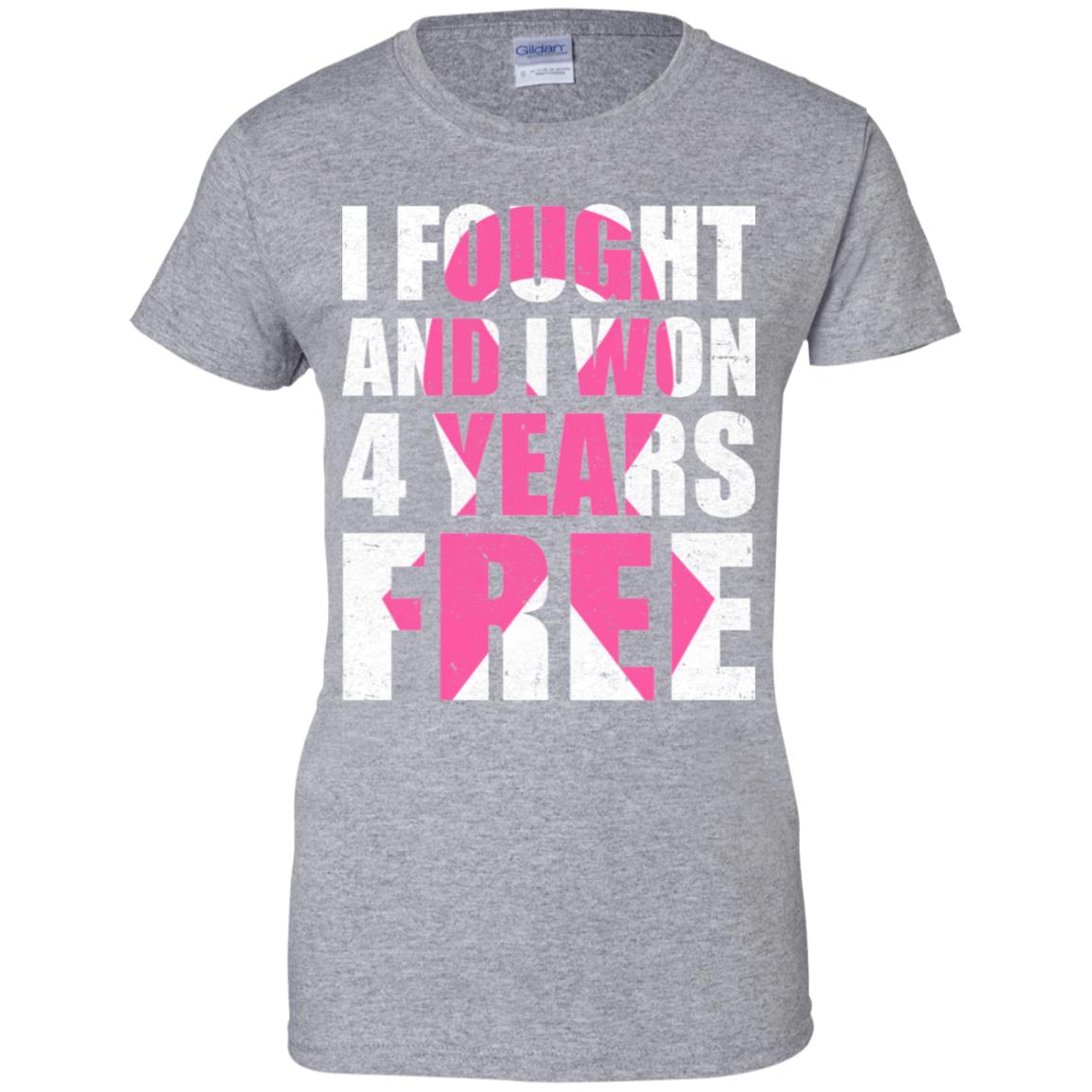 I Fought An I Won 4 Years Free Fight Support Breast Cancer T-Shirt & Hoodie | Teecentury.com