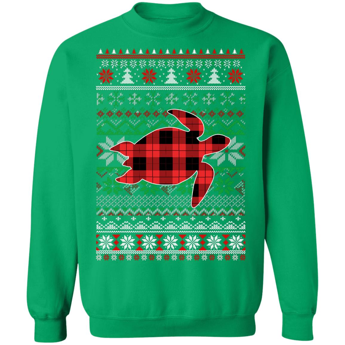 Turtle Red Plaid Ugly Christmas Sweater Funny Gifts T-Shirt & Sweatshirt | Teecentury.com