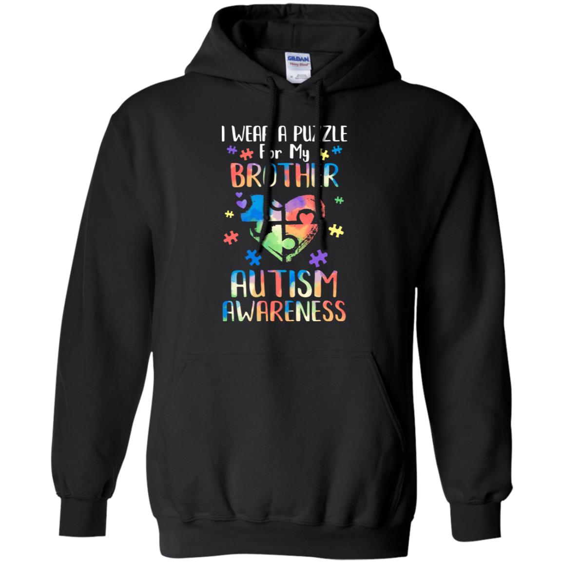 I Wear A Puzzle For My Brother Autism Awareness T-Shirt & Hoodie | Teecentury.com