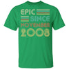 Epic Since November 2008 Vintage 14th Birthday Gifts Youth Youth Shirt | Teecentury.com