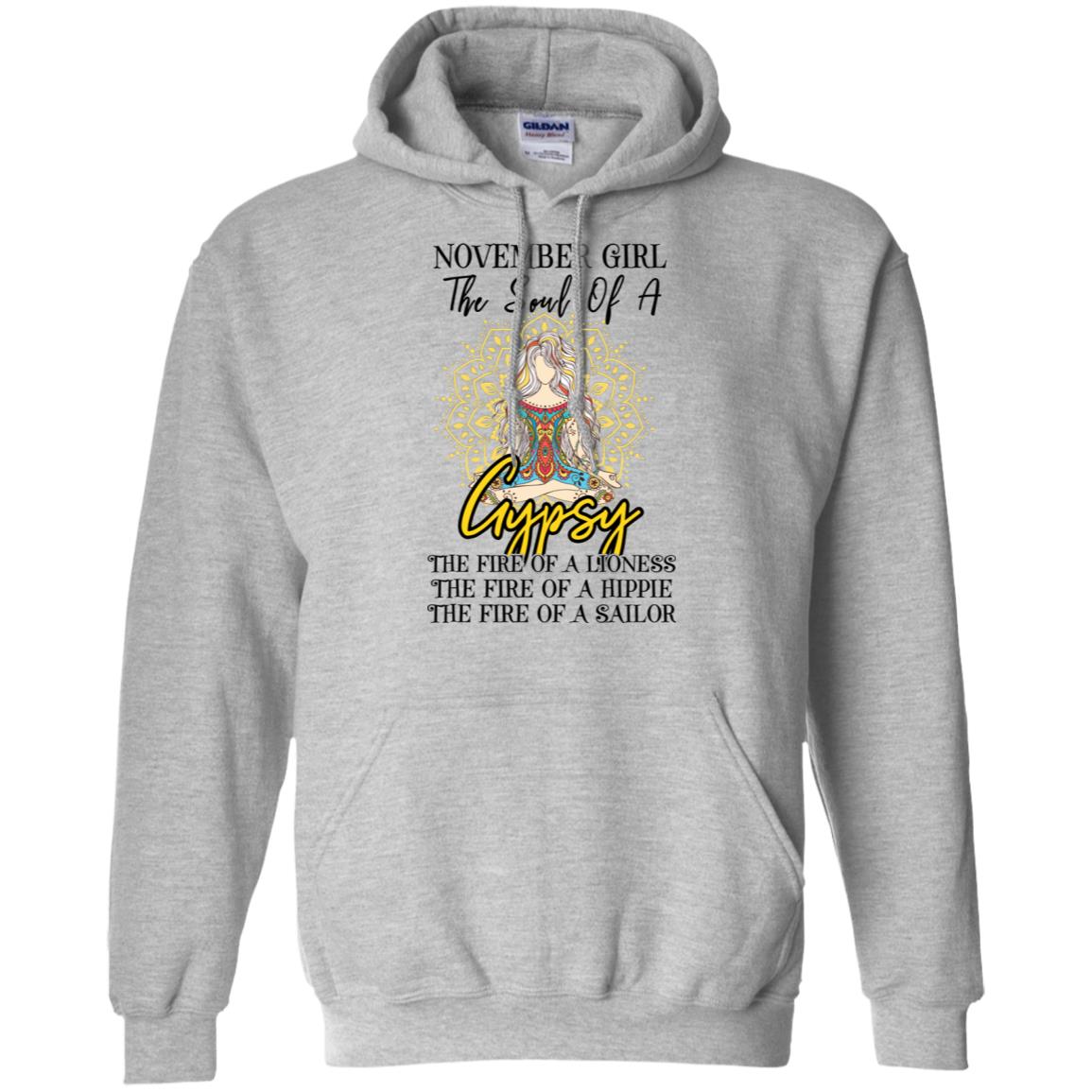 November Girl The Soul Of A Gypsy Funny Birthday Gift T-Shirt & Tank Top | Teecentury.com