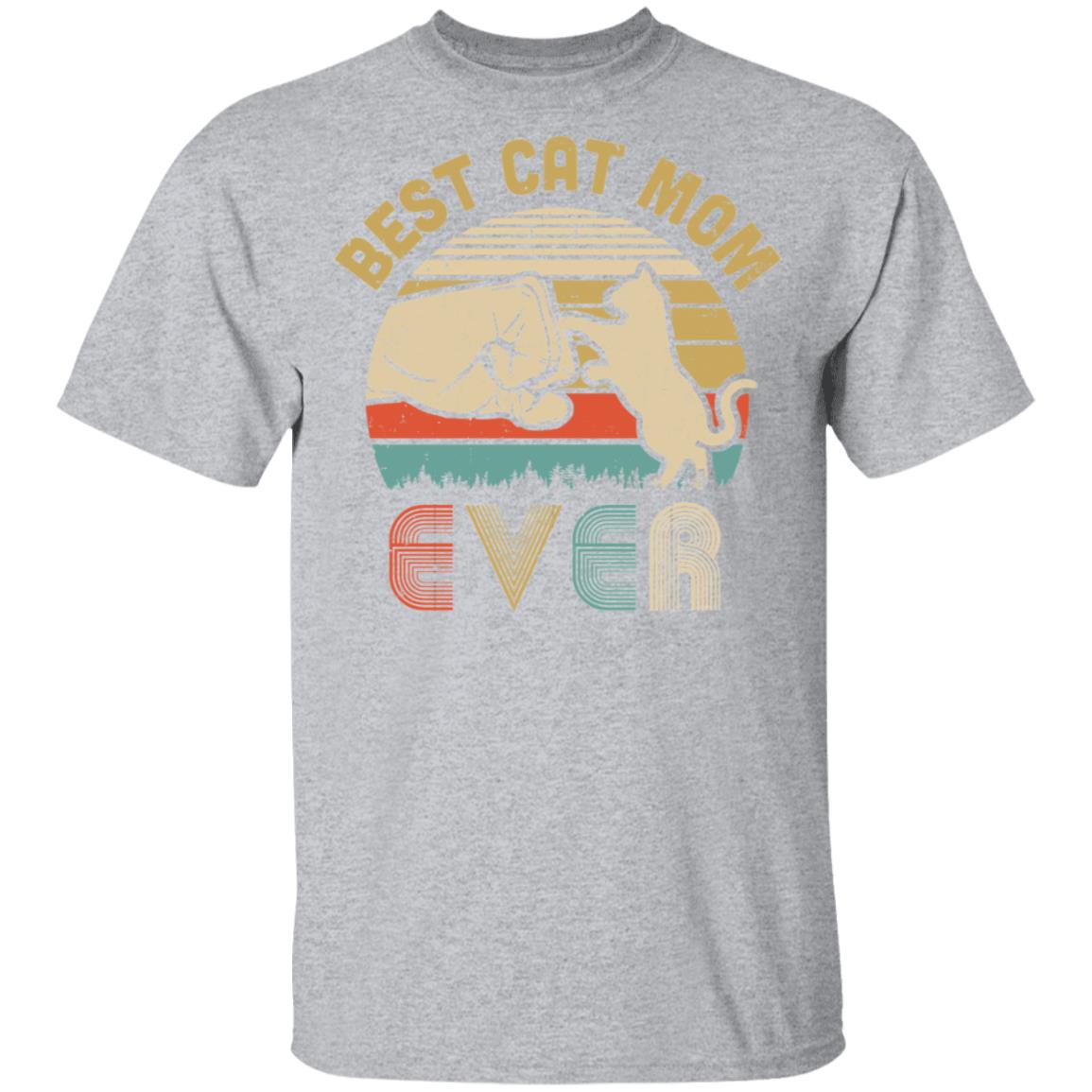 Vintage Best Cat Mom Ever Bump Fit Funny Mom Gifts T-Shirt & Hoodie | Teecentury.com