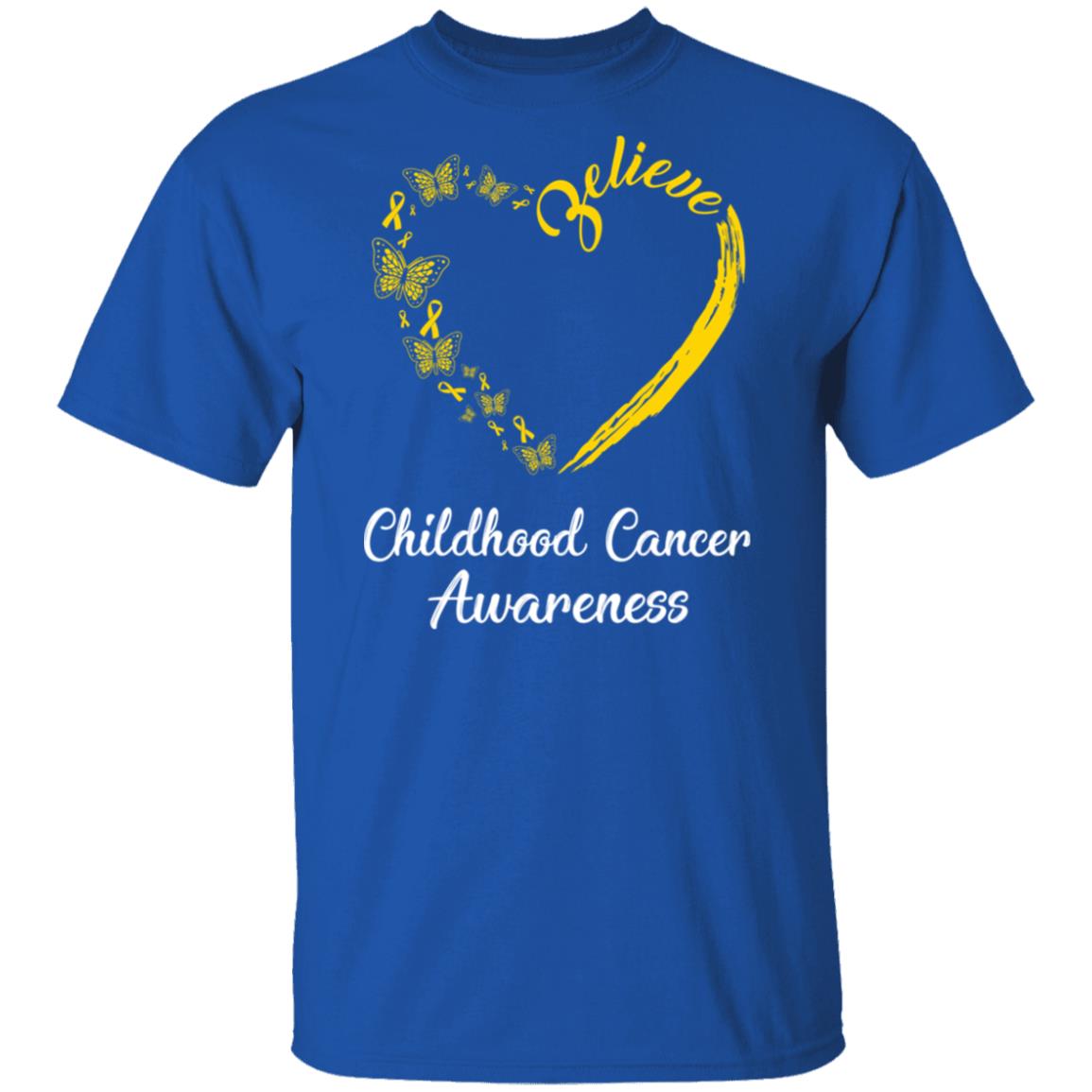 Butterfly Believe Childhood Cancer Awareness Ribbon Gifts T-Shirt & Hoodie | Teecentury.com