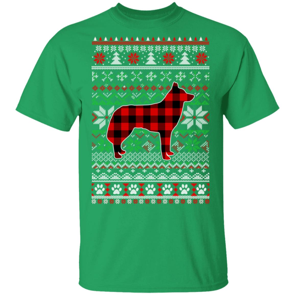 Siberian Husky Red Plaid Ugly Christmas Sweater Gifts T-Shirt & Sweatshirt | Teecentury.com