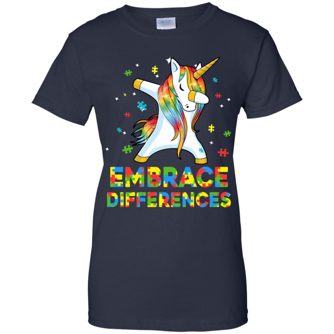 Dabbing Unicorn Autism Awareness Embrace Differences T-Shirt & Hoodie | Teecentury.com