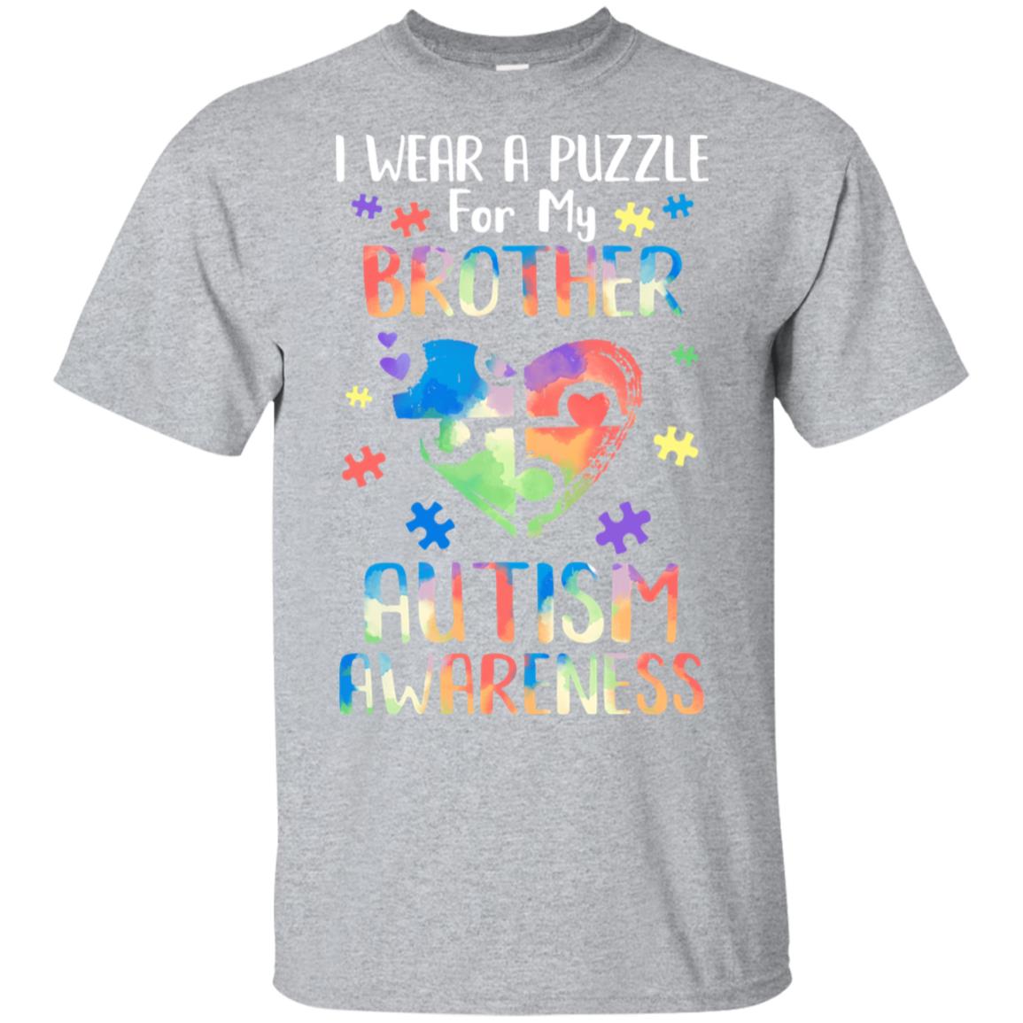 I Wear A Puzzle For My Brother Autism Awareness T-Shirt & Hoodie | Teecentury.com