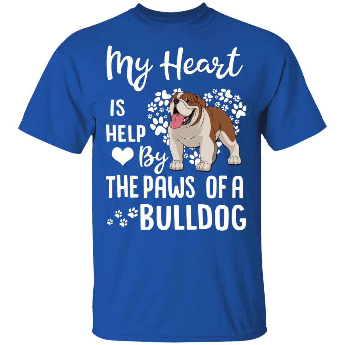 My Heart Is Held By The Paws Of A Bulldog Lover T-Shirt & Hoodie | Teecentury.com