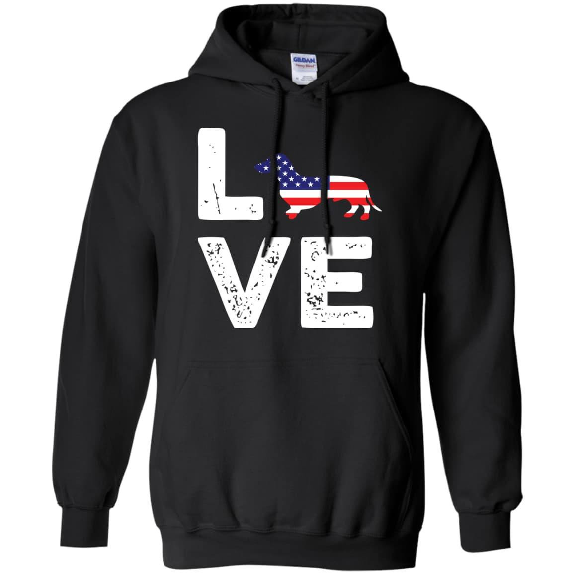 American Flag Dog Wiener Love T-Shirt & Hoodie | Teecentury.com